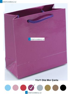 DÜZ MOR HEDİYELİK ÇANTA 11*11*CM 50’Lİ - 2