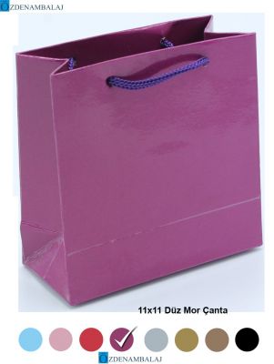 DÜZ MOR HEDİYELİK ÇANTA 11*11*CM 50’Lİ - 1
