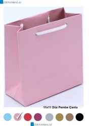 DÜZ PEMBE HEDİYELİK ÇANTA 11*11*CM 50’Lİ - 1