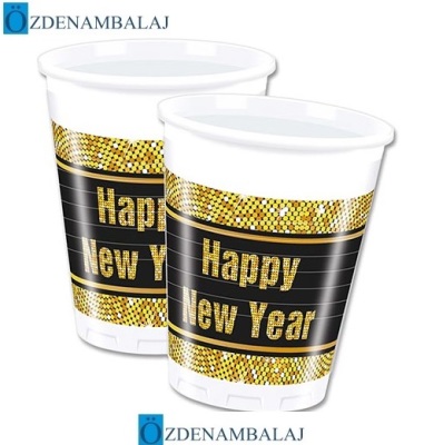 HAPPY NEW YEAR PLASTİK BARDAK 200 CC - 2