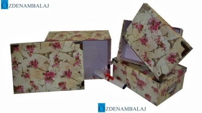 HEDİYE KUTUSU 3'LÜ SANDIK 34*24*5 CM - 2
