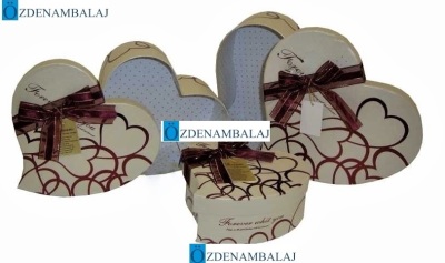 HEDİYE KUTUSU KREM RENKLİ 3'LÜ 24*22*10 CM - 3