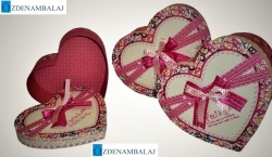 HEDİYE KUTUSU KÜÇÜK HARF KALPLİ 3'LÜ 24*22*10 CM - 2