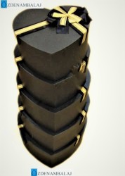 HEDİYE KUTUSU LACİVERT SARI KURDELA 5'Lİ 40*37*37 CM - 2