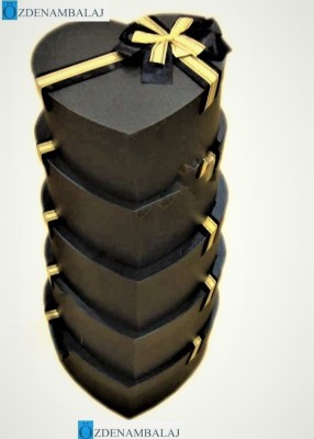 HEDİYE KUTUSU LACİVERT SARI KURDELA 5'Lİ 40*37*37 CM - 2
