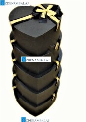 HEDİYE KUTUSU LACİVERT SARI KURDELA 5'Lİ 40*37*37 CM - 3
