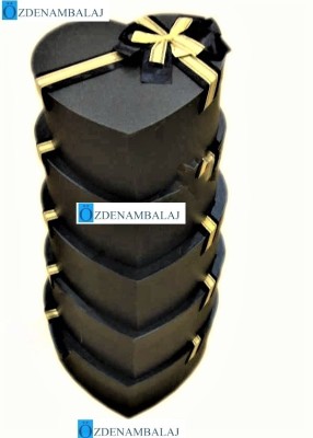 HEDİYE KUTUSU LACİVERT SARI KURDELA 5'Lİ 40*37*37 CM - 3