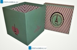 HEDİYE KUTUSU YEŞİL PEMBE 1'Lİ 10*10*10,5 CM - 2