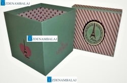 HEDİYE KUTUSU YEŞİL PEMBE 1'Lİ 10*10*10,5 CM - 3