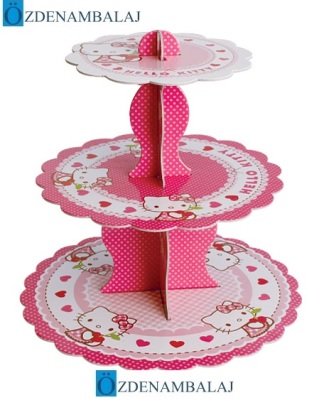 HELLO KİTTY KARTON CUPCAKE STANDI - 1