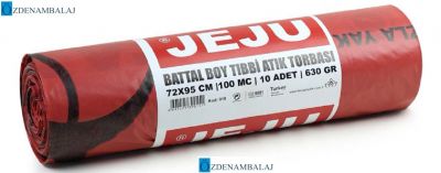 JEJU EKONOMİK TIBBİ ATIK BASKILI BATTAL BOY ÇÖP TORBASI KOD : 919 - 1