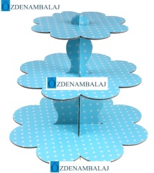 KARTON CUPCAKE STANDI AÇIK MAVİ  PUANTİYELİ - 2