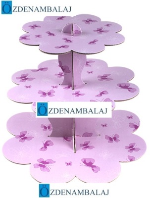 KARTON CUPCAKE STANDI LİLA KELEBEK - 2