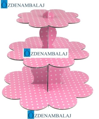 KARTON CUPCAKE STANDI PEMBE PUANTİYELİ - 2