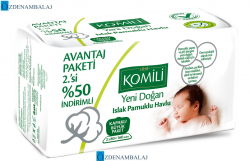 KOMİLİ YENİ DOĞAN ISLAK PAMUK HAVLU 2X80’Lİ 6’LI SET - 1