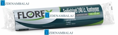 KLASİK SERİ ENDÜSTRİYEL 240 LT KONTEYNER ÇÖP TORBASI C KATLAMA KOD : 510 - 3