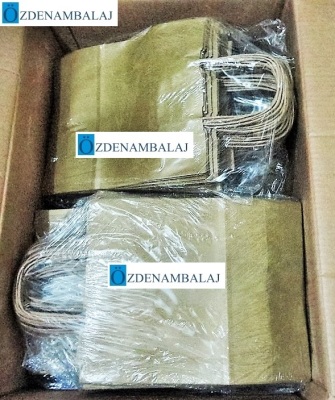 KOROPLAST SAPLI KRAFT ÇANTA KÜÇÜK  ( ALTIN ) 25'Lİ - 3