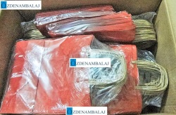 KOROPLAST SAPLI KRAFT ÇANTA KÜÇÜK  ( KIRMIZI ) 25'Lİ - 4