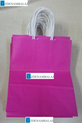 KRAFT ÇANTA ŞEKER PEMBESİ 19*24 CM 25'Lİ - 2