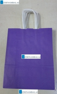 KRAFT ÇANTA MOR 19*24 CM 25'Lİ - 2