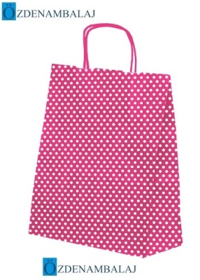 KRAFT ÇANTA PUANTİYELİ BÜYÜK BOY ( PEMBE ) 25'Lİ - 1