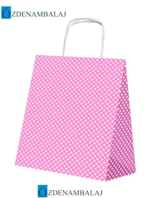 KRAFT ÇANTA PUANTİYELİ KÜÇÜK BOY ( PEMBE ) 25'Lİ - 1