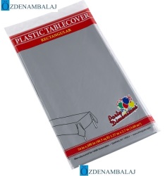 MASA ÖRTÜSÜ PLASTİK 1,37 MT*2,74 MT GÜMÜŞ ( SİLVER ) - 2