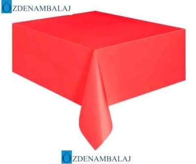 MASA ÖRTÜSÜ PLASTİK 1,37 MT*2,74 MT ( KIRMIZI ) - 1