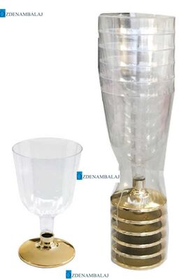 ​METALİK ALTIN KISA AYAKLI KADEH 150 ML 6’LI - 3