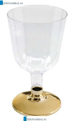 ​METALİK ALTIN KISA AYAKLI KADEH 150 ML 6’LI - 1