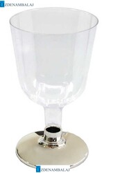 METALİK GÜMÜŞ KISA AYAKLI KADEH 150 ML 6’LI - 1