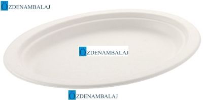 BASKISIZ OVAL EKOLOJİK TABAK 28*20 CM 50'Lİ - 2
