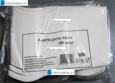 OZDN PLASTİK ÇATAL BEYAZ 100'LÜ - 2