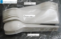OZDN PLASTİK KAŞIK BÜYÜK BEYAZ 100'LÜ - 2