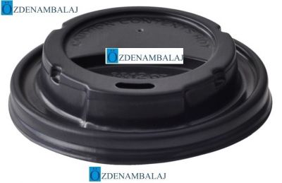OZDN SİYAH KARTON BARDAK KAPAĞI 8-9-12 OZ BARDAKLAR İÇİN UYUMLU’100 ADET - 2