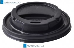 OZDN SİYAH KARTON BARDAK KAPAĞI 8-9-12 OZ BARDAKLAR İÇİN UYUMLU’100 ADET - 1