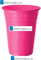 PLASTİK BÜYÜK MEŞRUBAT BARDAĞI ( ŞEKER PEMBE 8'Lİ ) - 2