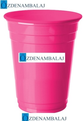 PLASTİK BÜYÜK MEŞRUBAT BARDAĞI ( ŞEKER PEMBE 8'Lİ ) - 2