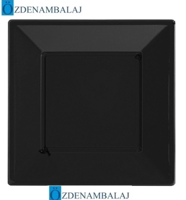 PLASTİK KARE TABAK KÜÇÜK'BOY 17 CM 8'Lİ ( SİYAH ) - 1