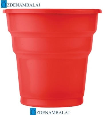 ROLL-UP PLASTİK MEŞRUBAT BARDAĞI KIRMIZI 25'Lİ - 1