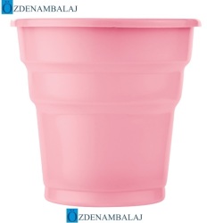 ROLL-UP PLASTİK MEŞRUBAT BARDAĞI  PEMBE 25'Lİ