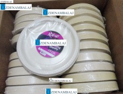 ROLL-UP PARTY DREAMS PLASTİK TABAK 22 CM 25'Lİ ( KREM ) - 4
