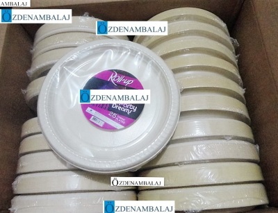 ROLL-UP PARTY DREAMS PLASTİK TABAK 22 CM 25'Lİ ( KREM ) - 4