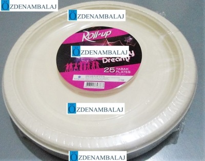 ROLL-UP PARTY DREAMS PLASTİK TABAK 22 CM 25'Lİ ( KREM ) - 3