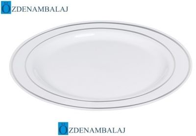 PORSELEN GÖRÜNÜMLÜ PLASTİK TABAK 26 CM'6 ADET - 1