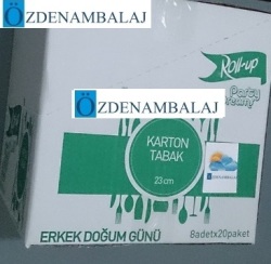 ROLL-UP ERKEK DOĞUM GÜNÜ KARTON TABAK ( 23 CM 8'Lİ ) - 4