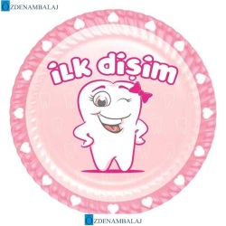 ROLL-UP İLK DİŞİM KIZ KARTON TABAK ( 23 CM 8'Lİ )