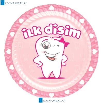 ROLL-UP İLK DİŞİM KIZ KARTON TABAK ( 23 CM 8'Lİ ) - 1