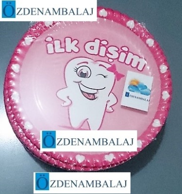 ROLL-UP İLK DİŞİM KIZ KARTON TABAK ( 23 CM 8'Lİ ) - 2
