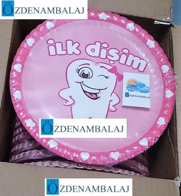 ROLL-UP İLK DİŞİM KIZ KARTON TABAK ( 23 CM 8'Lİ ) - 3